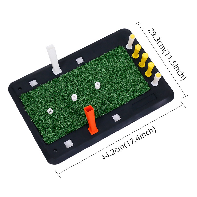 Desbloquea tu potencial, en cualquier momento y lugar: la alfombrilla de práctica de swing de golf todo en uno, tu campo de prácticas personal.
