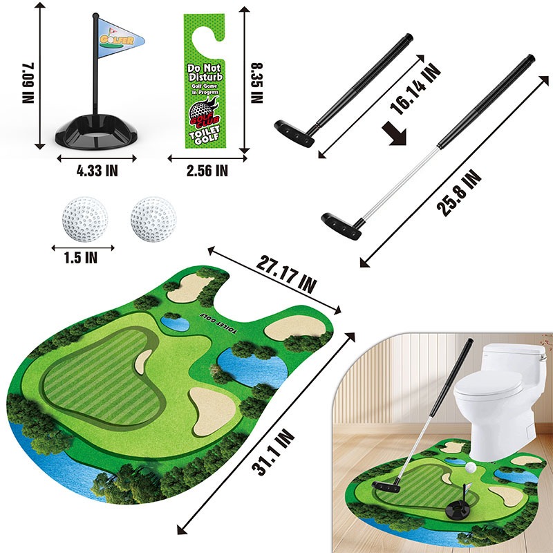 ¡El inodoro verde! Golf en el inodoro: descubre un nuevo nivel de diversión en el baño.