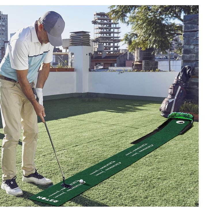 Nuevo juego de alfombrillas para putting de golf de interior con superficie de terciopelo.