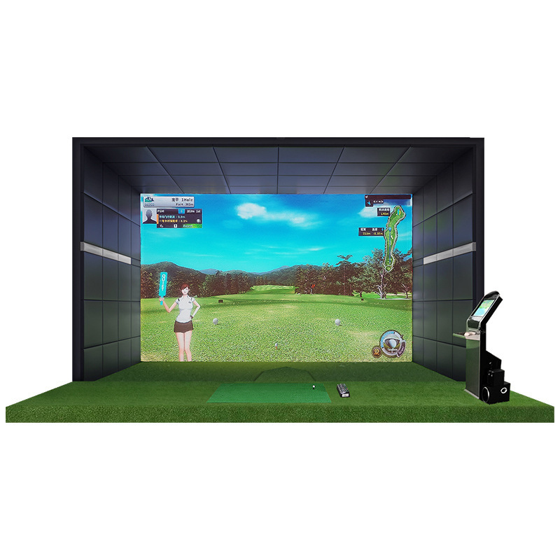 Simulador de golf de interior 4K Ultra HD, paquete completo: redefine tu experiencia de práctica en casa.